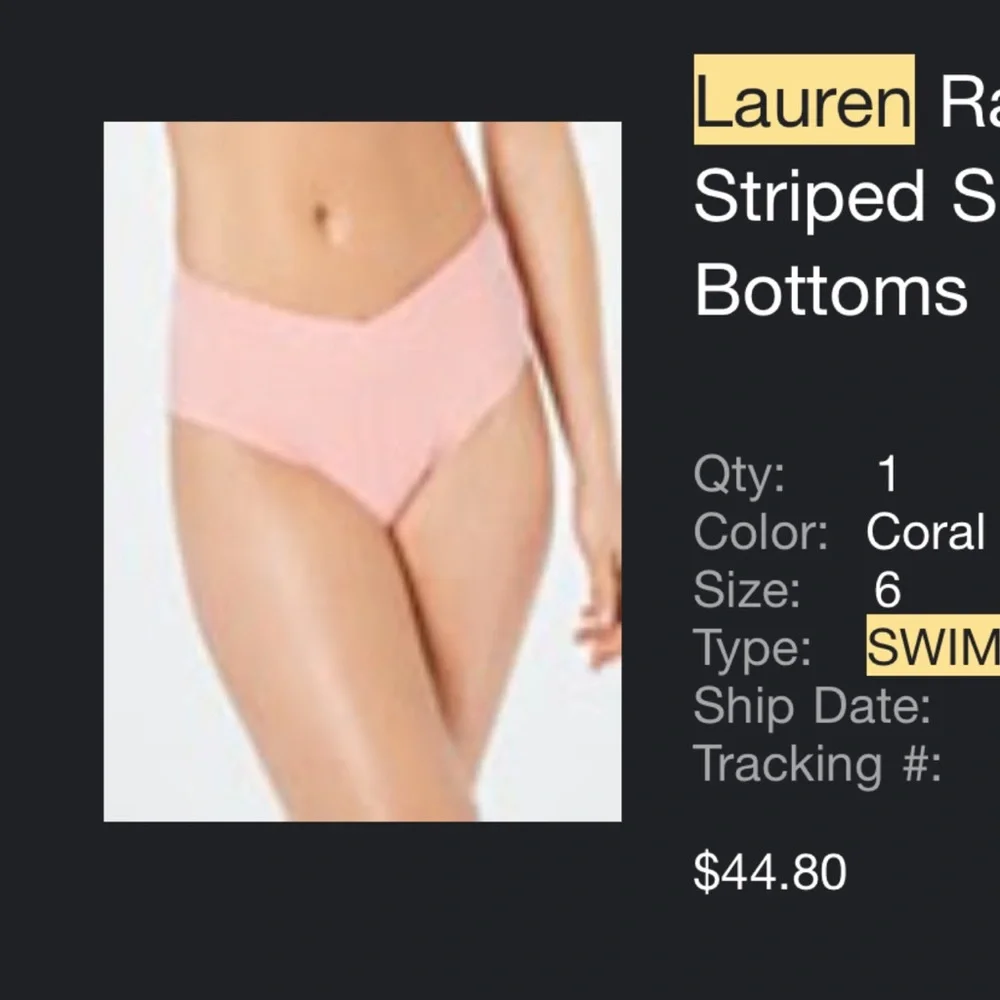 Ralph Lauren swim tankini set (top 8 bottoms 6) - Picture 5 of 5